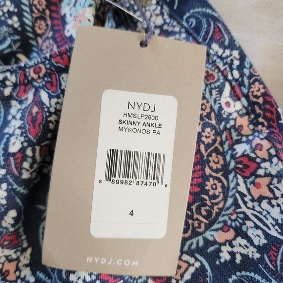 NYDJ for Chicos Paisley print Lift x Tuck skinny jeans size 4 NWT - Picture 7 of 7